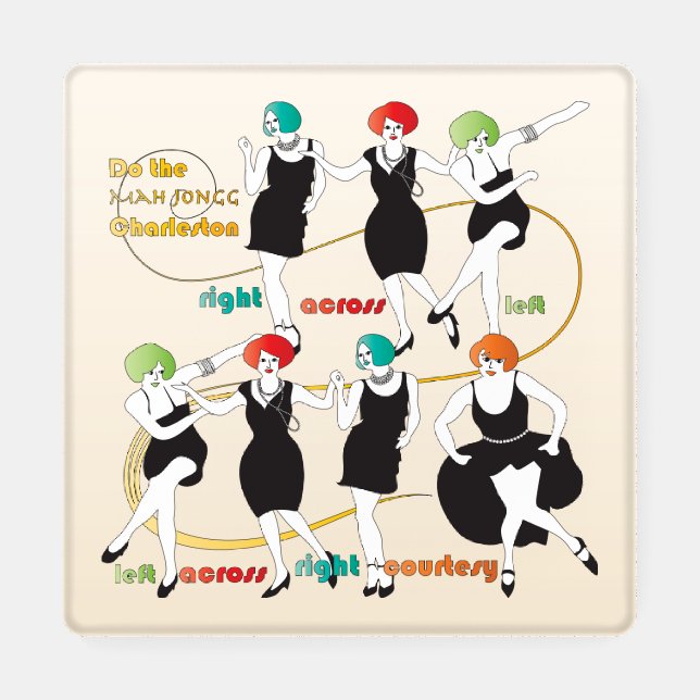 Mah Jongg Charleston Dancers Coaster Set (Single)