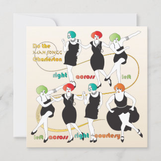 Mah Jongg Charleston Dancers Flat Card
