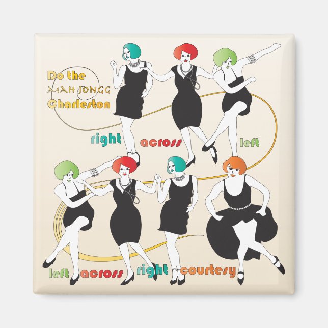 Mah Jongg Charleston Dancers Magnet (Front)