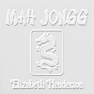 Mah Jongg Chinese Style Text, Dragon Tile Add Name Embosser