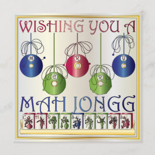 Mah Jongg Christmas Bettors Invitation/Card Invitation