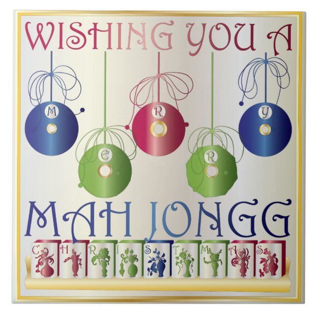 Mah Jongg Christmas Bettors Tile (Front)