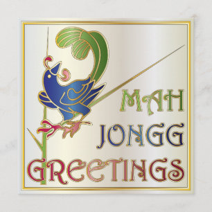 Mah Jongg Christmas One Bam Invitation/Card Invitation