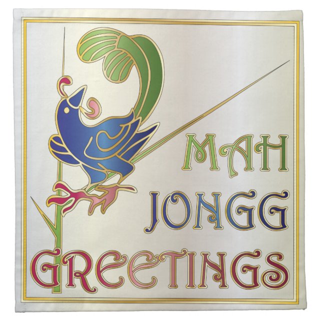 Mah Jongg Christmas One Bam Napkins (Front)