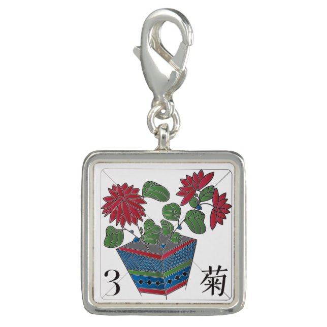 Mah Jongg Chrysanthemum Charm (Front)