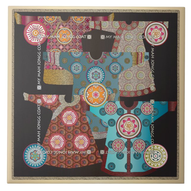 Mah Jongg Coat Ceramic Tile (Front)