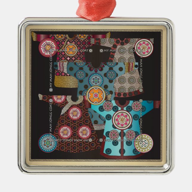 Mah Jongg Coat Metal Ornament (Front)