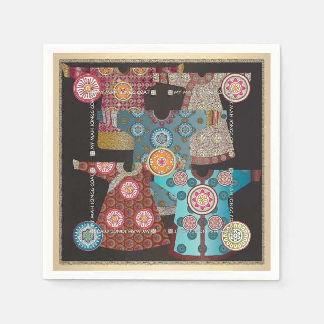 Mah Jongg Coat Paper Napkins (Front)