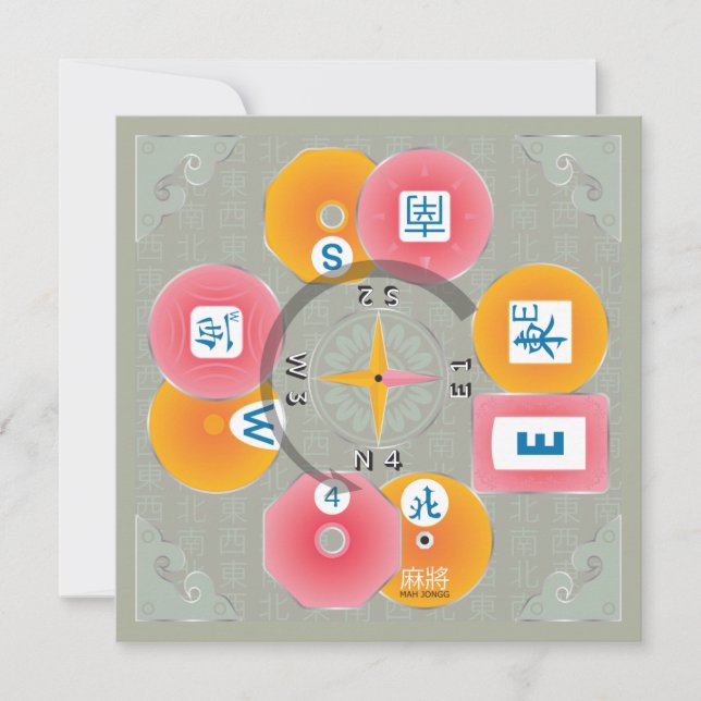 Mah Jongg Dealer Flat Card (Front)