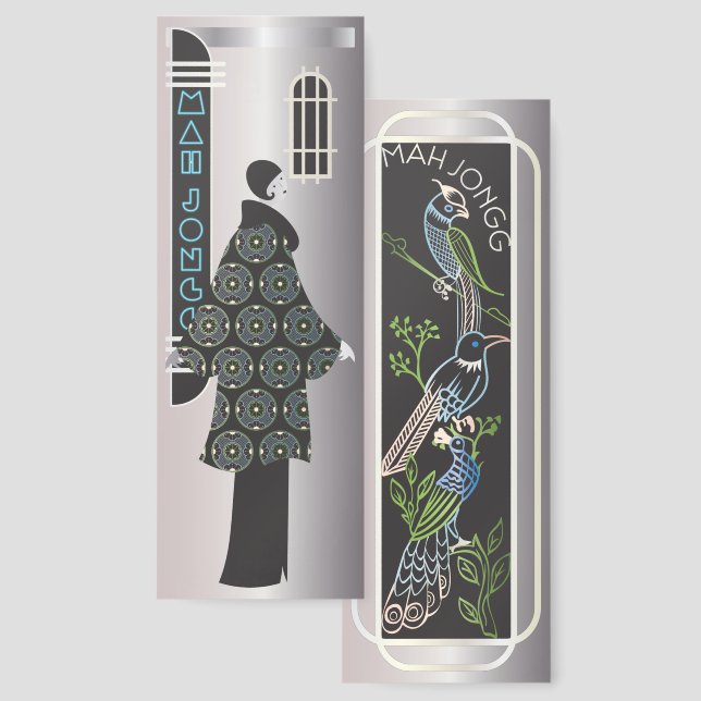 Mah Jongg Deco Bookmark (Front & Back)