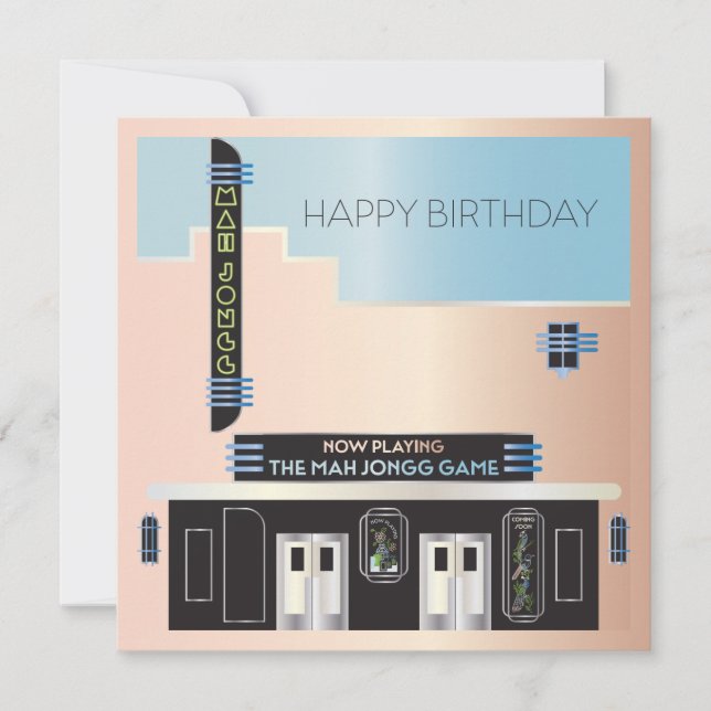 Mah Jongg Deco Theatre Flat Card (Front)