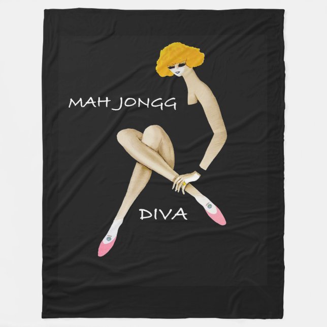 Mah Jongg Diva Fleece Blanket (Front)