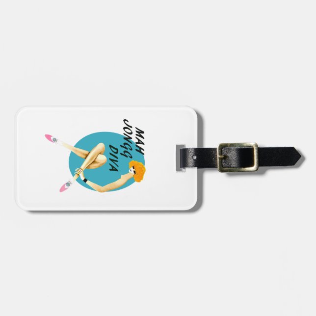 Mah Jongg Diva Luggage Tag (Front Horizontal)