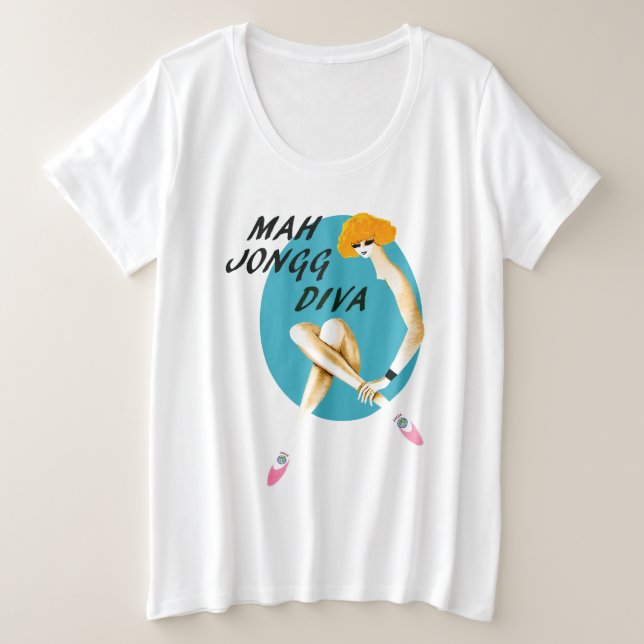 Mah Jongg Diva Plus Size Shirt (Design Front)