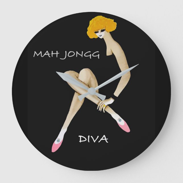 Mah Jongg Diva Wall Clock (Front)