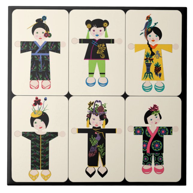 Mah Jongg Dolls Tile (Front)