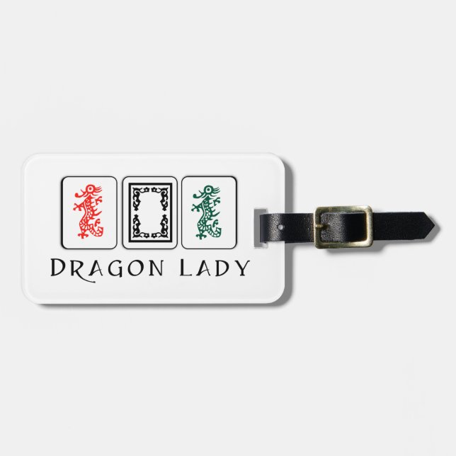 Mah Jongg Dragons Luggage Tag (Front Horizontal)