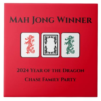Mah Jongg Dragons Luggage Tag Ceramic Tile by veracap at Zazzle
