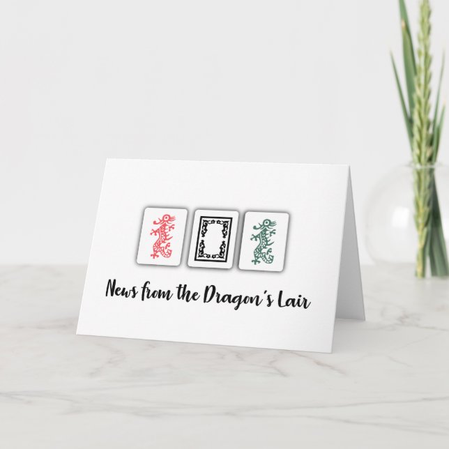 Mah Jongg Dragons Note Card (Front)