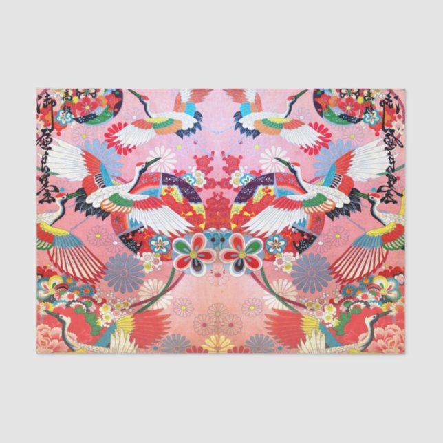 Mah Jongg Egrets in Paradise Tissue Paper (Front)