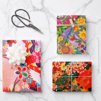 Mah Jongg Egrets, Spring Set and Paisley Wrapping Paper Sheets