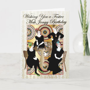 Mah Jongg Festive Birthday Card