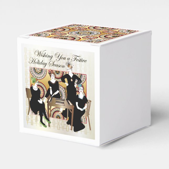 Mah Jongg Festive Favor Boxes (Front Side)