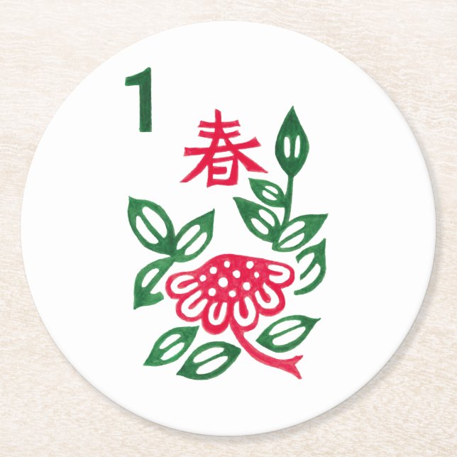 Mah Jongg Flower Coaster (Front)
