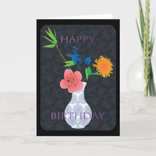 Mah Jongg Flowers Birthday Card