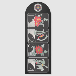 Mah Jongg Flowers Bookmark