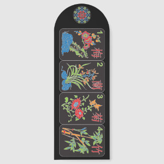 Mah Jongg Flowers Bookmark