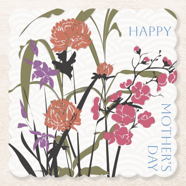 Mah Jongg Flowers Mother’s Coasters (Front)