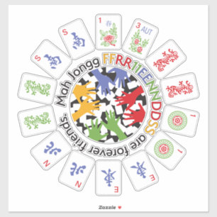 Mah Jongg Friends Vinyl Sticker