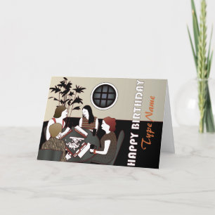 Mah Jongg Game Custom Birthday Card