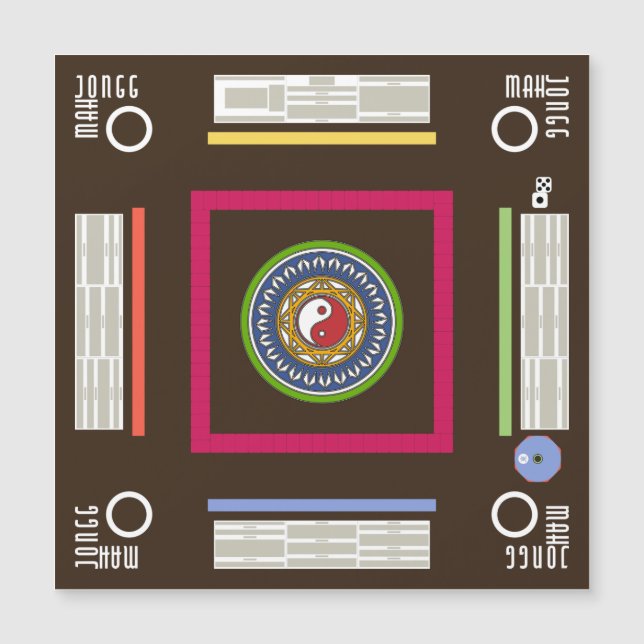 Mah Jongg Game Magnet Card (Front)