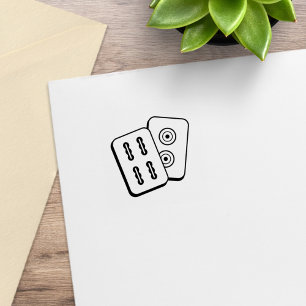 Mah-Jongg Game Tiles 1x1 Rubber Stamp