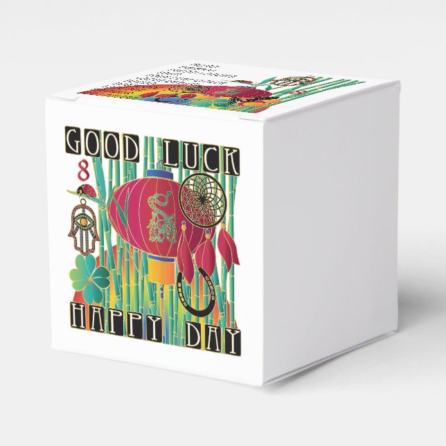 Mah Jongg Good Luck Happy Day Favor Boxes (Front Side)