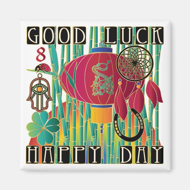 Mah Jongg Good Luck Happy Day Magnet (Front)