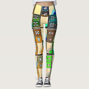 Mah Jongg Graphic Tiles Leggings