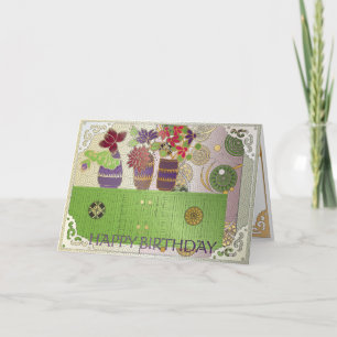 Mah Jongg Green Table Birthday Card