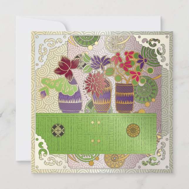 Mah Jongg Green Table Flat Card (Front)