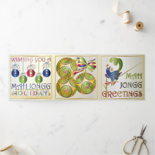 Mah Jongg Greetings Tri-Fold Card