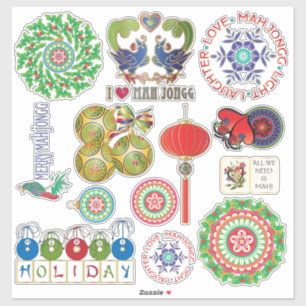 Mah Jongg Holidays Vinyl Stickers