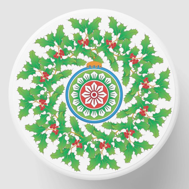 Mah Jongg Holly Mini Candle Mini Candle Favors (Front)