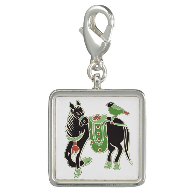 Mah Jongg Horse and Bird Charm (Front)