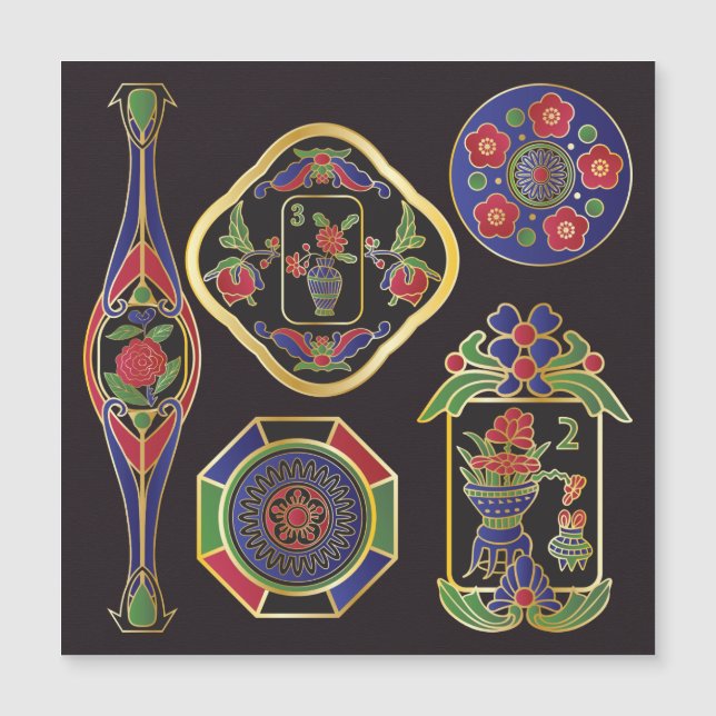 Mah Jongg Jewelry Magnet Card (Front)