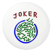 Mah Jongg Joker Ceramic Knob