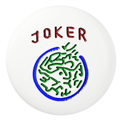 Mah Jongg Joker Ceramic Knob