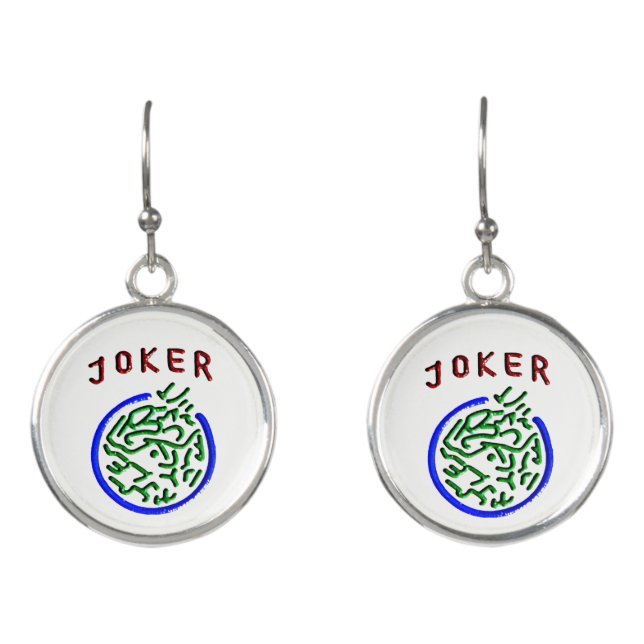 Mah Jongg Joker Earrings (Front)