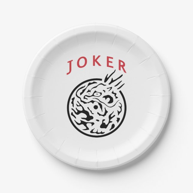 Mah Jongg Joker Paper Dish Paper Plates (Front)